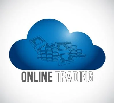 Online traiding cloud. Business on the move. Stock Illustration
