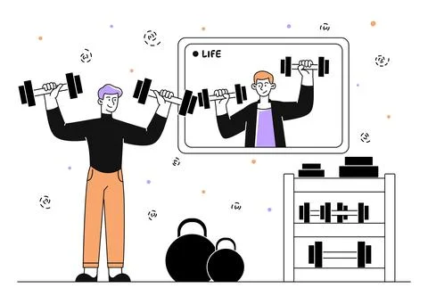 Online trainer vector simple Stock Illustration