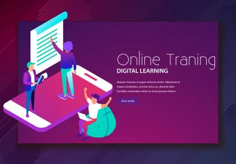 Online training and digital learning via mobile app イラスト素材