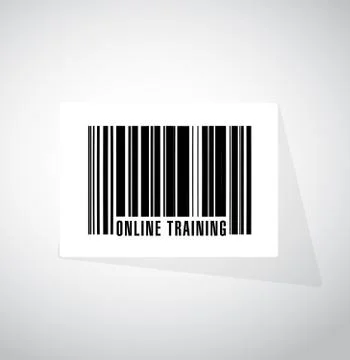 Online Training barcode sign concept 스톡 일러스트