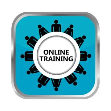 Online training button Stock Illustration