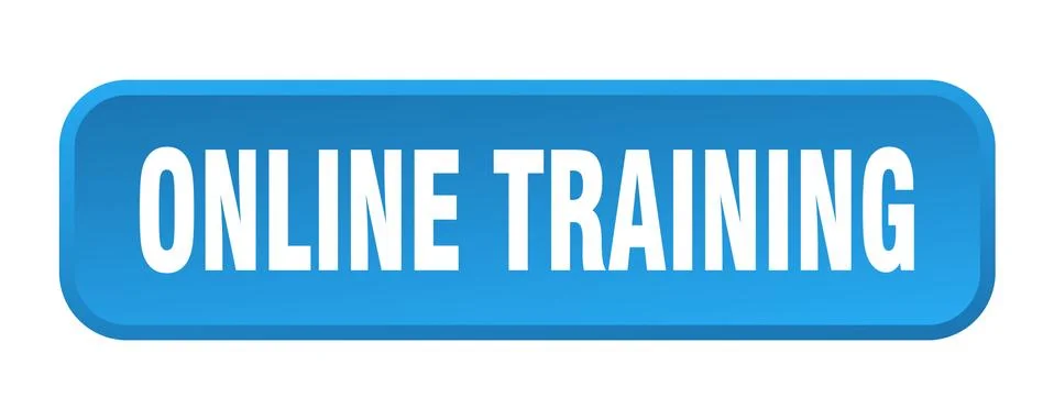 Online training button. online training square 3d push button Illustrazione stock