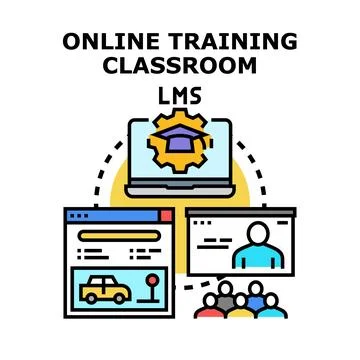 Online training classroom lms elearning technology concept Stock Illustration