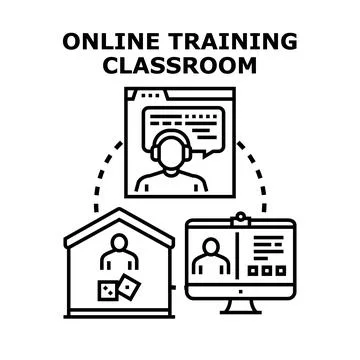Online training classroom vector concept illustration Stockillustratie
