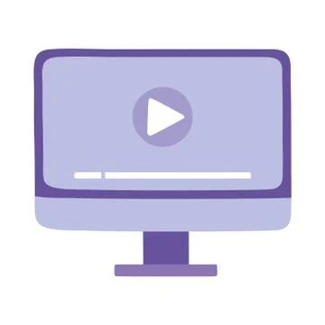 Online training, computer video player education and courses learning digital Illustrazione stock