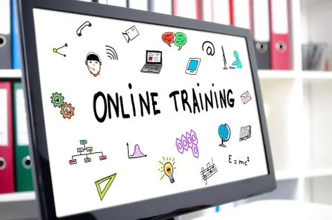 Online training concept on a computer screen Stock Photos