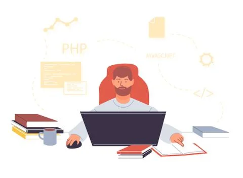 Online training courses for computer programmer Stock-Illustration