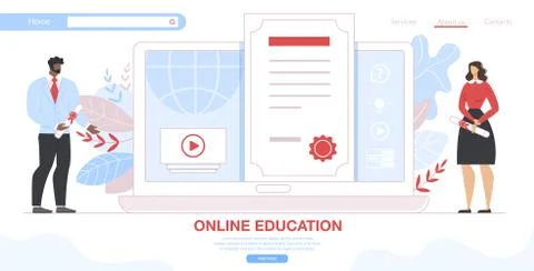 Online Training Courses, Retraining Specialization Stock Illustration