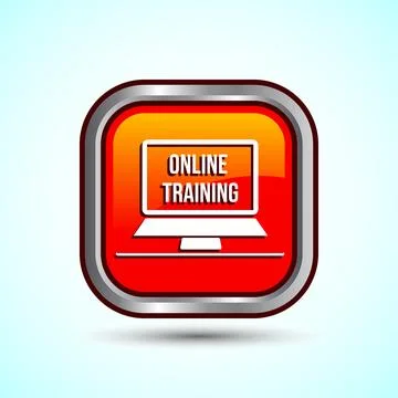 Online Training Icon Button Design Illustration 스톡 일러스트