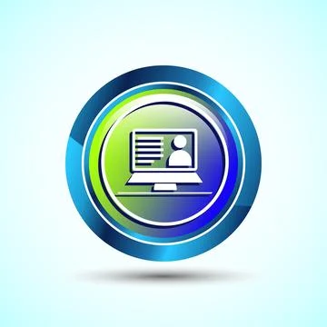 Online Training Icon Button Design Illustration 스톡 일러스트