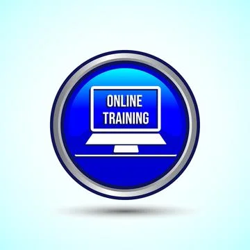 Online Training Icon Button Design Illustration Illustrazione stock