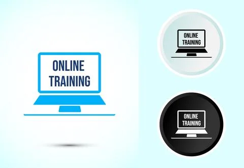 Online training icon design illustration, Webinar icon for website design, .. 스톡 일러스트