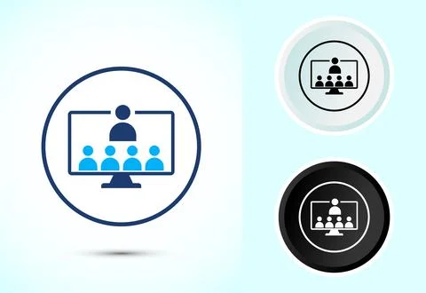 Online training icon design illustration, Webinar icon for website design, .. 스톡 일러스트