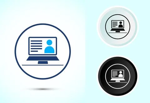 Online training icon design illustration, Webinar icon for website design, .. 스톡 일러스트