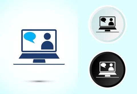 Online training icon design illustration, Webinar icon for website design, .. 스톡 일러스트