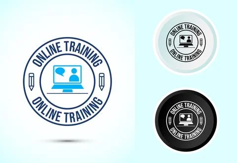 Online training icon design illustration, Webinar icon for website design, .. 스톡 일러스트