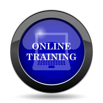 Online training icon. Internet button on white background.. 스톡 일러스트