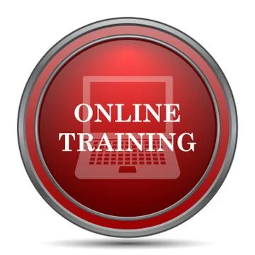 Online training icon. Internet button on white background.. 스톡 일러스트