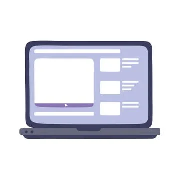 Online training, laptop computer content homepage education and courses learning Stock Illustration