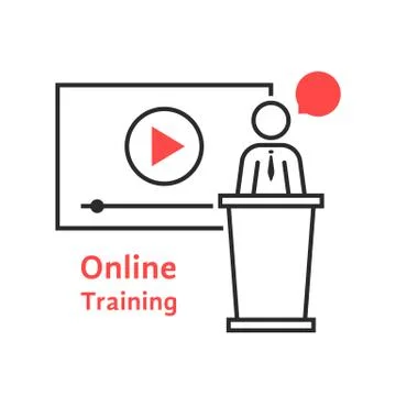 Online training with linear spokesman Stock Illustration