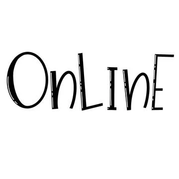 Online training, online school, text inscription for banner design, website Stock Illustration