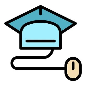 Online training process icon color outline vector 스톡 일러스트