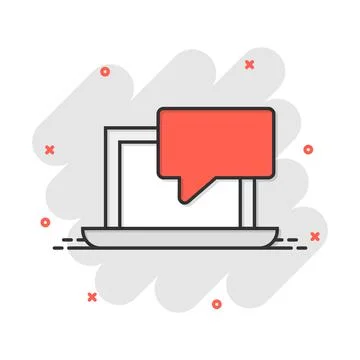 Online training process icon in comic style. Webinar seminar vector cartoon i 스톡 일러스트