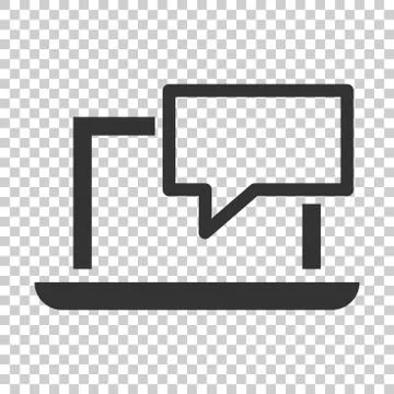 Online training process icon in flat style. Webinar seminar vector illustrati Stock Illustration