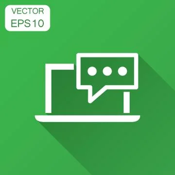 Online training process icon in flat style. Webinar seminar vector illustrati Stock Illustration