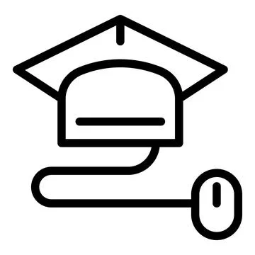 Online training process icon, outline style 스톡 일러스트