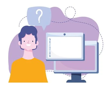 Online training, student computer designer website, courses knowledge Stock Illustration