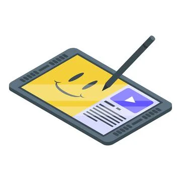Online training tablet icon, isometric style Stock Illustration