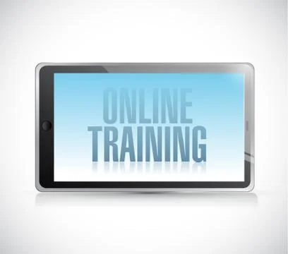 Online training on a tablet illustration design Illustrazione stock