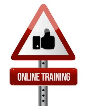 Online Training warning like sign concept Stock Illustration