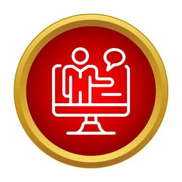 Online training webinar consultant with speech bubble icon Stock Illustration