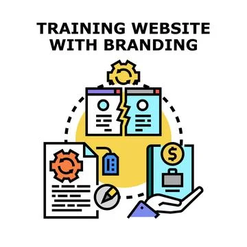 Online training website development and branding strategy Stock Illustration