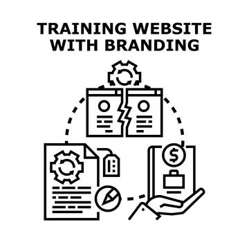 Online training website development and branding strategy Stock Illustration