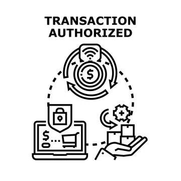 Online transaction authorized, secure payment processing concept Stock Illustration