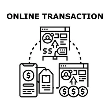Online transaction process and digital payment system Stock Illustration