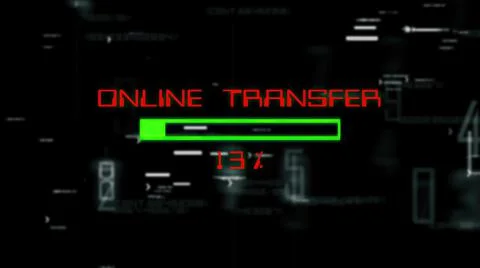 Online transfer progress bar on digital background Illustrazione stock
