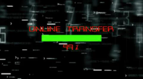 Online transfer progress bar on digital background Illustrazione stock