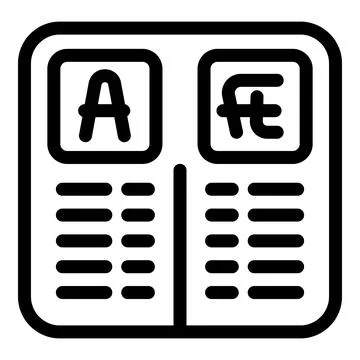 Online translator app comparing two languages with different alphabets Stock Illustration