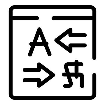 Online translator app translating text from one language to another Stock Illustration