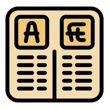 Online translator translating text from different languages Stock Illustration