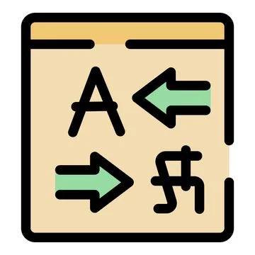 Online translator translating text from one language to another Stock Illustration