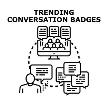 Online trending conversation topic networking discussion concept Stock Illustration