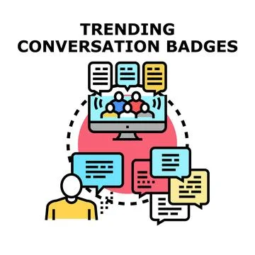 Online trending conversation topic networking discussion concept Stock Illustration