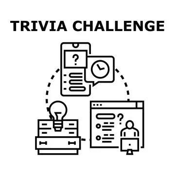 Online trivia challenge game concept vector icon 스톡 일러스트