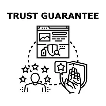 Online trust guarantee concept with customer protection Stock Illustration