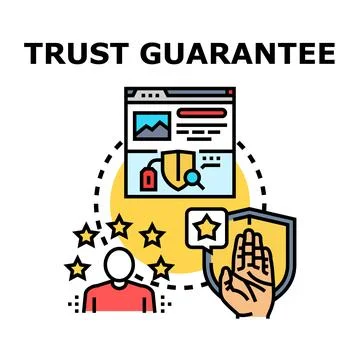 Online trust guarantee concept with customer protection Stock Illustration